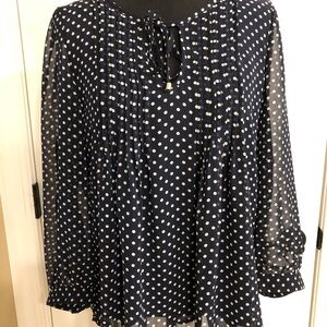 Navy Polka Dot Women's Top